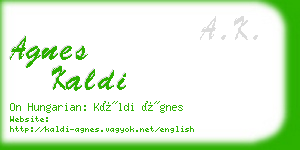 agnes kaldi business card